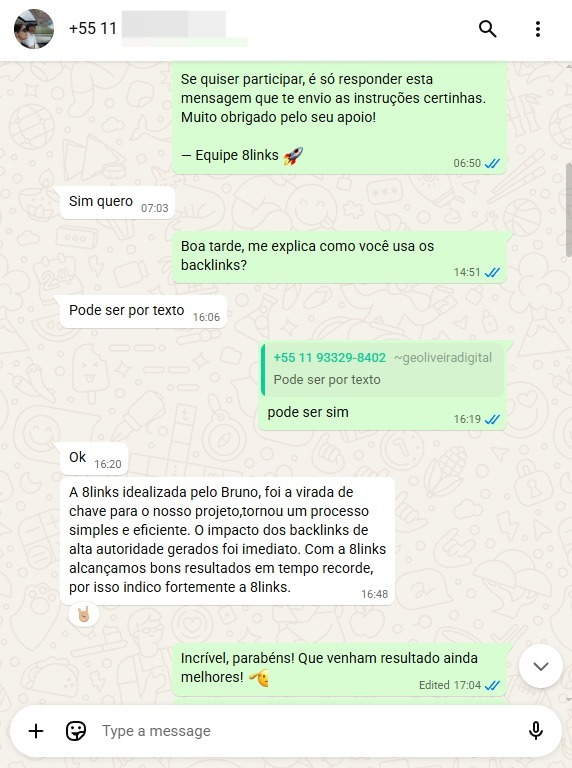 Depoimento de Geovane Oliveira sobre o 8links